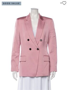 A.L.C Double Breasted Satin Blazer  & Cropped Pants Pink Size US 4